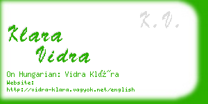 klara vidra business card